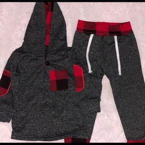 New 2T Buffalo Check Hoodie Set